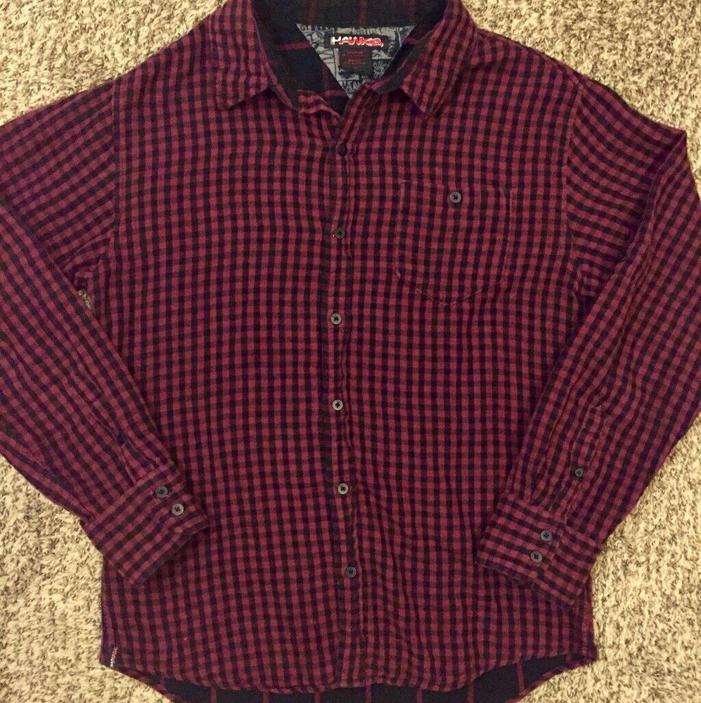Men's Brick Red + Black Checkered Flannel Cotton